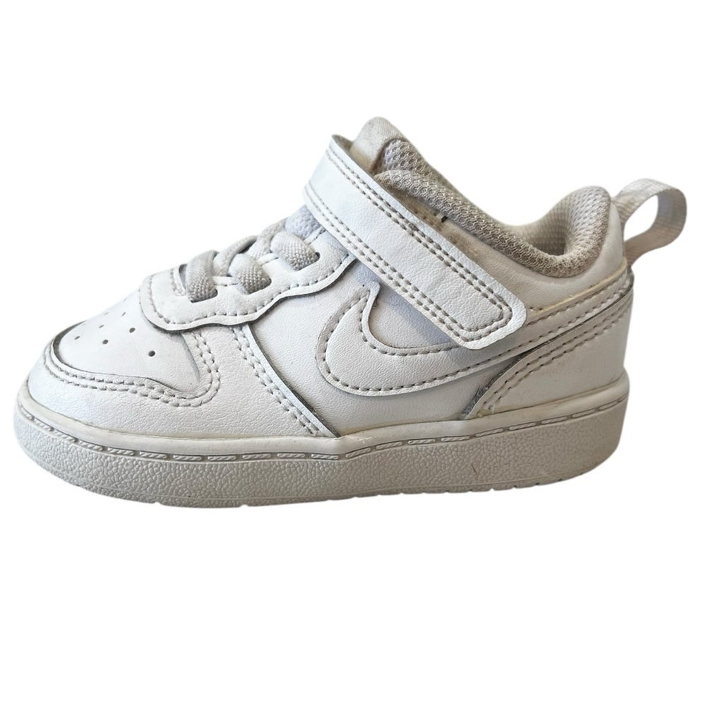 Nike Kids White Sneakers with Strap Toddler 6C - Picture 2 of 8